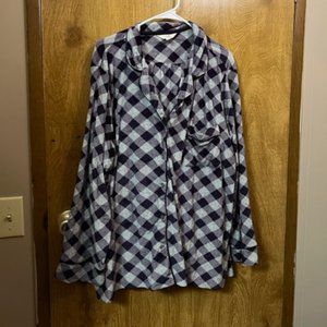 Purple and gray plaid Pajama set 3X